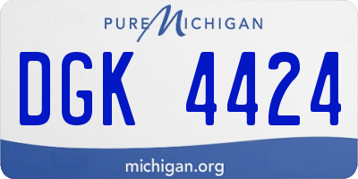 MI license plate DGK4424