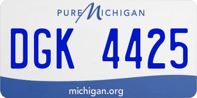 MI license plate DGK4425