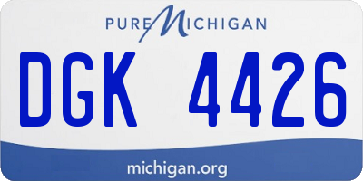 MI license plate DGK4426