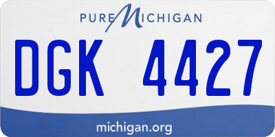 MI license plate DGK4427