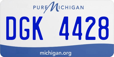 MI license plate DGK4428