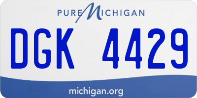 MI license plate DGK4429