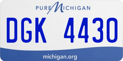 MI license plate DGK4430