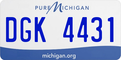 MI license plate DGK4431