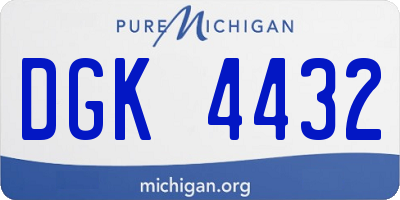 MI license plate DGK4432