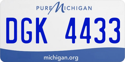 MI license plate DGK4433