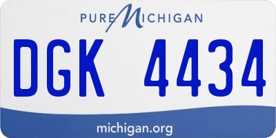 MI license plate DGK4434