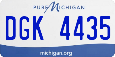 MI license plate DGK4435