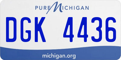 MI license plate DGK4436