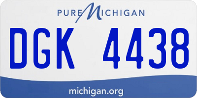 MI license plate DGK4438