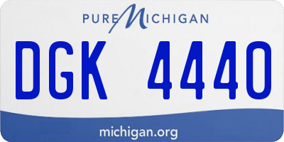 MI license plate DGK4440