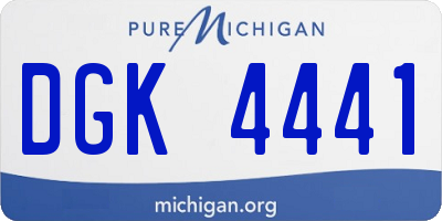 MI license plate DGK4441