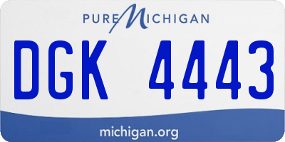MI license plate DGK4443
