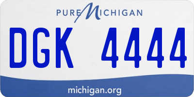 MI license plate DGK4444