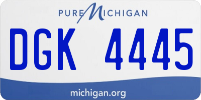 MI license plate DGK4445