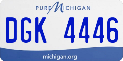 MI license plate DGK4446