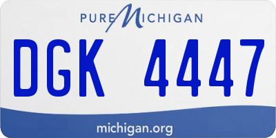 MI license plate DGK4447