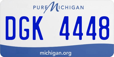 MI license plate DGK4448