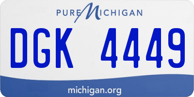 MI license plate DGK4449