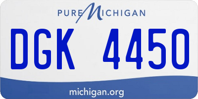 MI license plate DGK4450