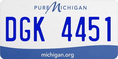 MI license plate DGK4451