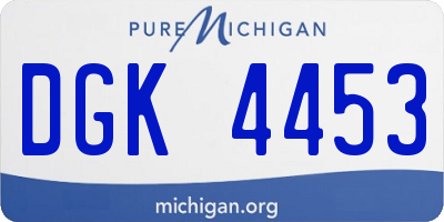 MI license plate DGK4453