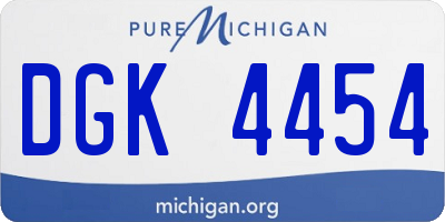 MI license plate DGK4454