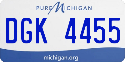 MI license plate DGK4455
