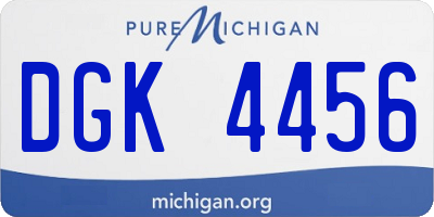MI license plate DGK4456