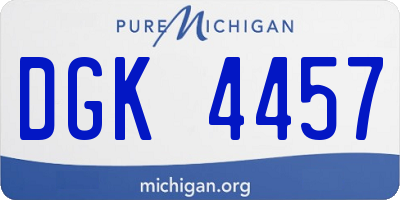 MI license plate DGK4457