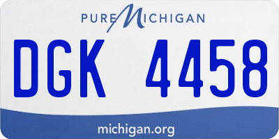 MI license plate DGK4458