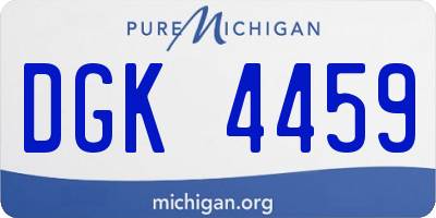 MI license plate DGK4459
