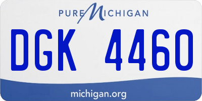 MI license plate DGK4460