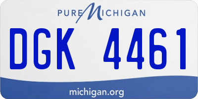 MI license plate DGK4461