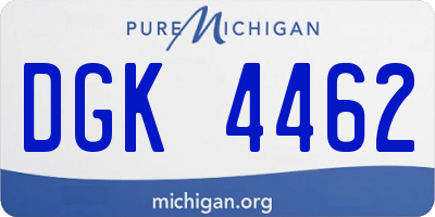 MI license plate DGK4462