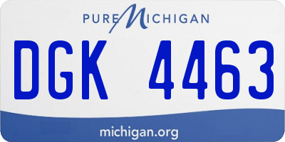 MI license plate DGK4463