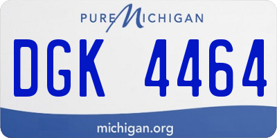 MI license plate DGK4464