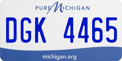 MI license plate DGK4465