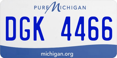 MI license plate DGK4466