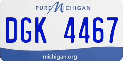 MI license plate DGK4467