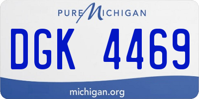 MI license plate DGK4469