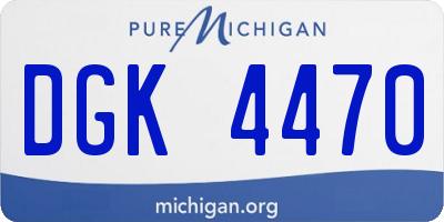 MI license plate DGK4470