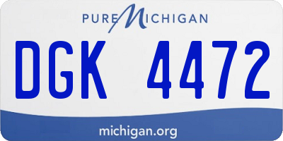 MI license plate DGK4472