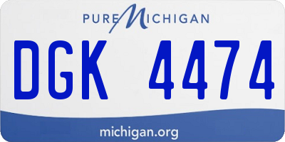MI license plate DGK4474