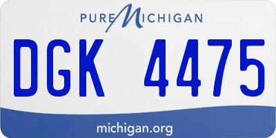 MI license plate DGK4475