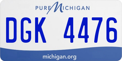 MI license plate DGK4476
