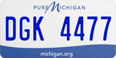 MI license plate DGK4477