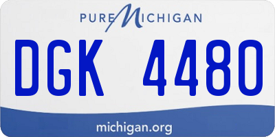 MI license plate DGK4480
