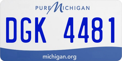MI license plate DGK4481