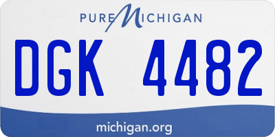 MI license plate DGK4482